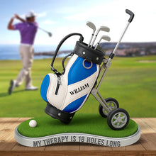 Load image into Gallery viewer, &quot;My Therapy Is 18 Holes Long&quot; - Personalized Golf Therapy Acrylic Plaque - Custom Gift for Golf Lovers Shaped Plaques PopCulturePrints
