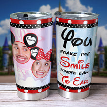 Load image into Gallery viewer, Custom Couple Photo Tumbler - You Make Me Smile Tumbler Cup PopCulturePrints

