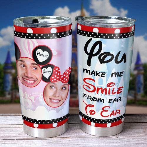 Custom Couple Photo Tumbler - You Make Me Smile Tumbler Cup PopCulturePrints