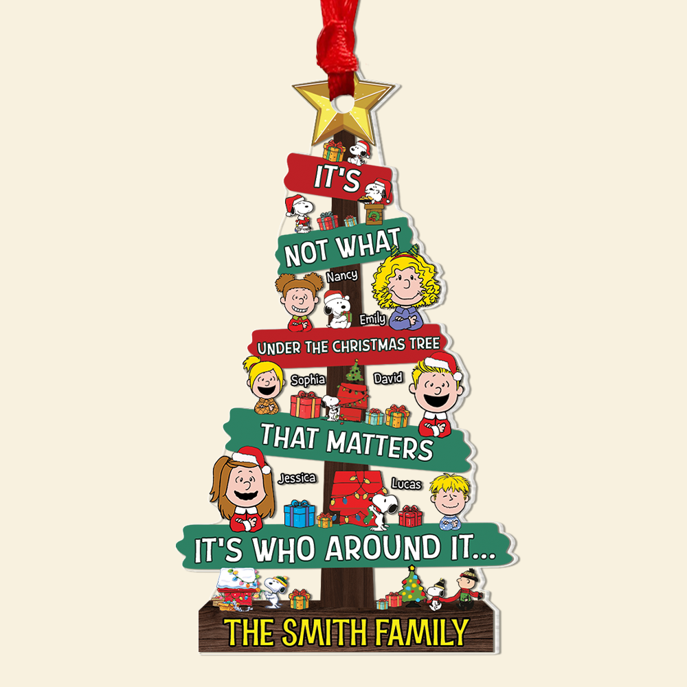 Personalized Gift for Family, Cartoon Family Christmas Tree Ornament 03TOPU290824HG Ornament PopCulturePrints