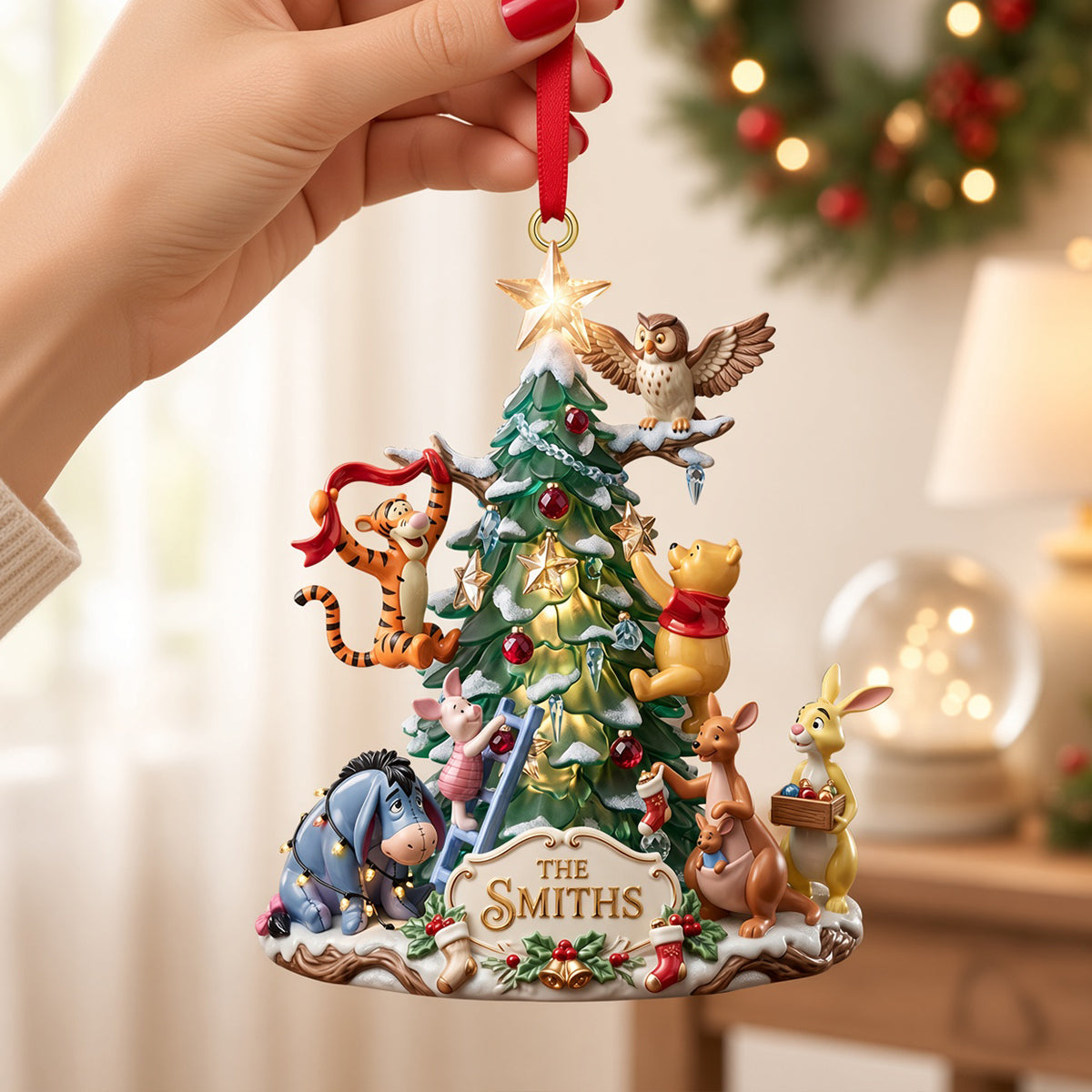 Celebrate Christmas with Tree Forest Friends - Personalized Family Ornament