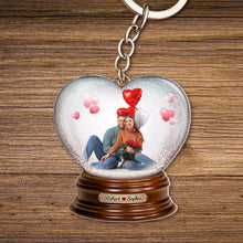 Load image into Gallery viewer, Personalized Heart Photo Keychain for Couples - Perfect Valentine&#39;s Day Gift Keychains PopCulturePrints
