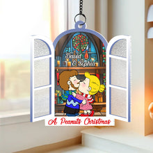 Load image into Gallery viewer, Custom Cartoon Couple Christmas Suncatcher - Perfect Valentine&#39;s Day Gifts Ornament PopCulturePrints
