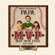 Load image into Gallery viewer, Most Valuable Baseball Dad Personalized Wood Sign Wood Sign PopCulturePrints
