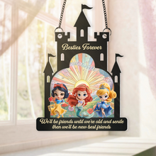 Load image into Gallery viewer, Besties Forever Suncatcher Ornament - Personalized Gift for Princess Lovers Ornament PopCulturePrints
