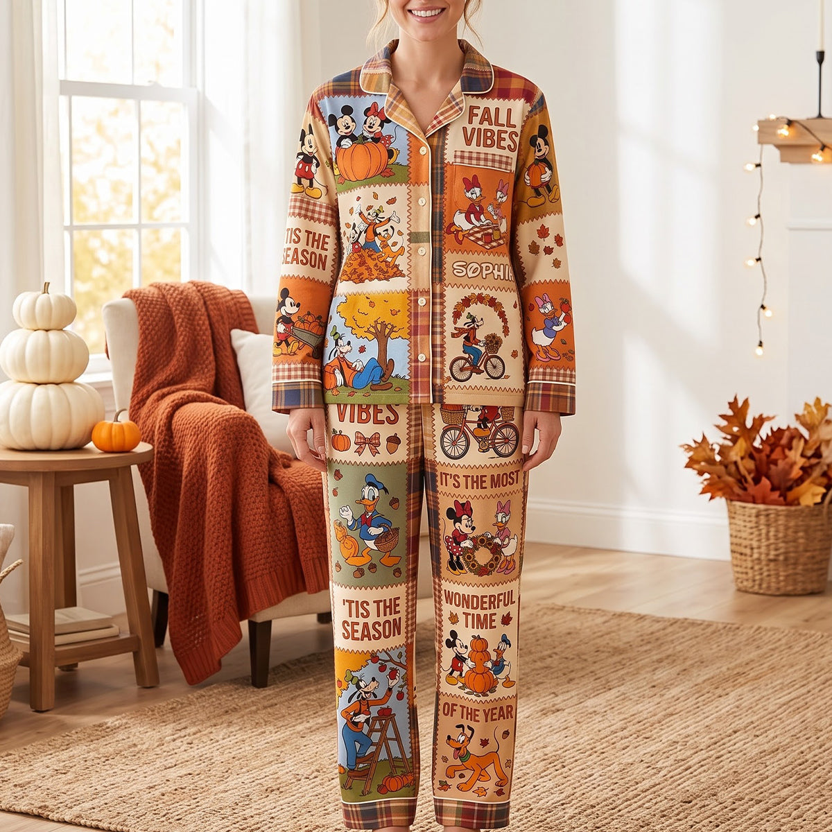 “Fall Vibes are Here!” - Beloved Autumn Pajama Set - Personalized Gifts