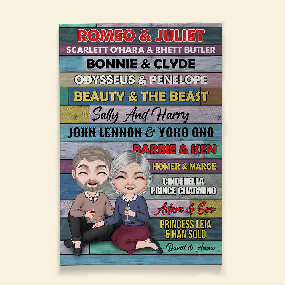 Custom Canvas Print for Couples - Elderly Love Story Poster & Canvas PopCulturePrints