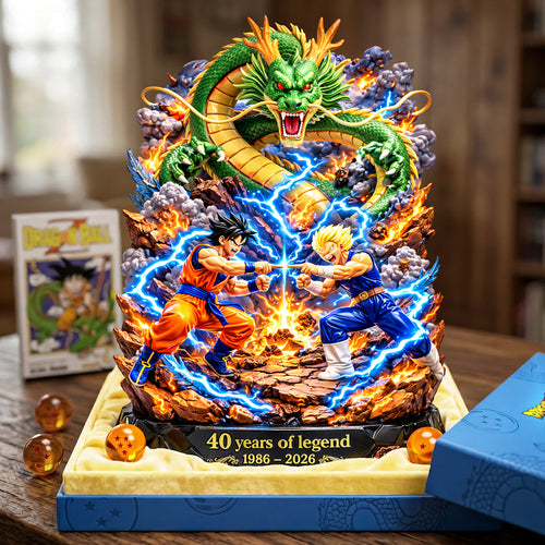 40 Years of Legend: Ultimate Warrior Acrylic Plaque - Personalized Gift for Dragon Ball Fans Shaped Plaques PopCulturePrints