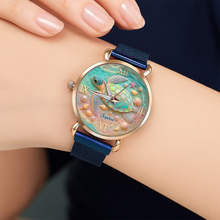 Load image into Gallery viewer, “Embrace the Ocean's Spirit” - Turtle Mesh Strap Quartz Watch, Personalized Gift for Ocean Lovers Quartz Watch PopCulturePrints
