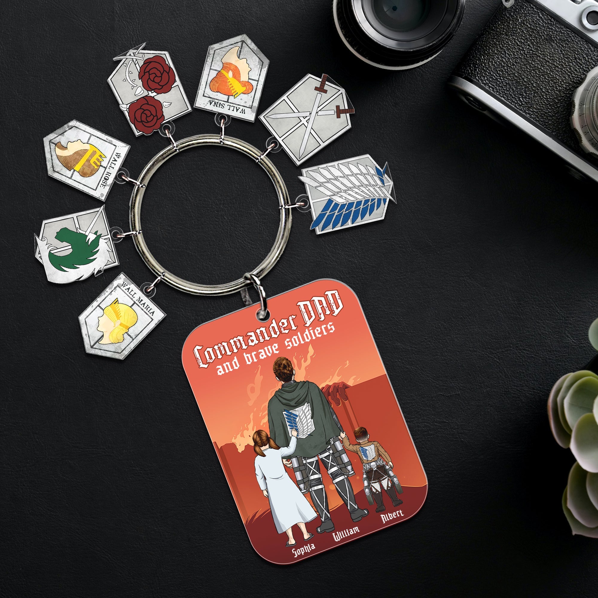 Personalized Anime-Inspired Dad Keychain - Father's Day Gift Keychains PopCulturePrints