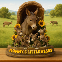Load image into Gallery viewer, “Mama &amp; Her Little Asses” - Personalized Donkey Acrylic Plaque - Gift for Mom &amp; Grandma Shaped Plaques PopCulturePrints
