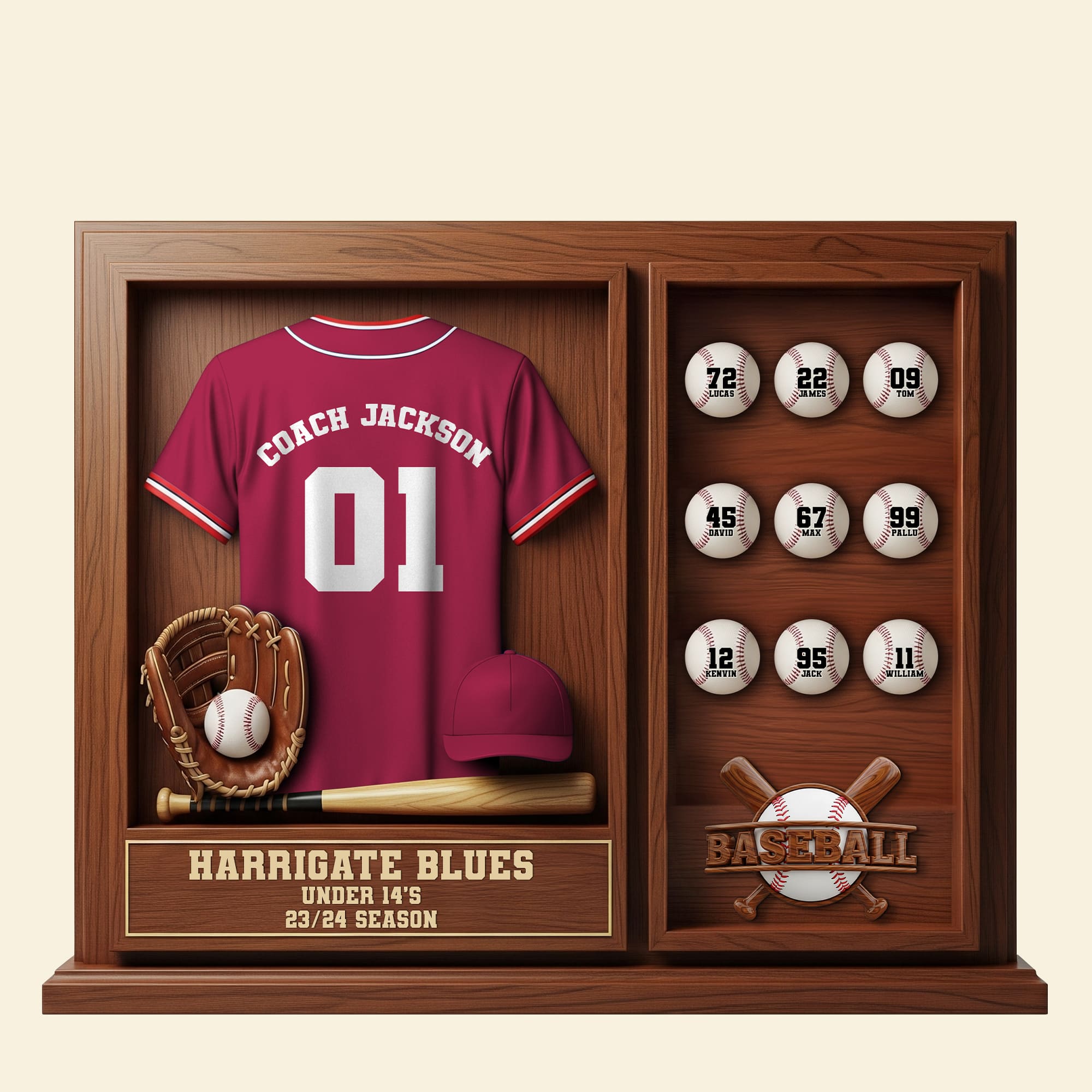 “Home Runs & Memories” - Personalized Baseball Coach Acrylic Plaque - Custom Gift for Coaches, Players, or Sports Enthusiasts Shaped Plaques PopCulturePrints