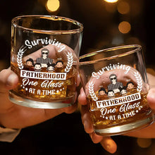 Load image into Gallery viewer, Surviving Fatherhood - Personalized Whiskey Glass Whiskey Glass PopCulturePrints
