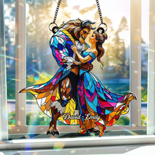 Load image into Gallery viewer, “Love Through the Ages” - Personalized Suncatcher Ornament for Couples Ornament PopCulturePrints
