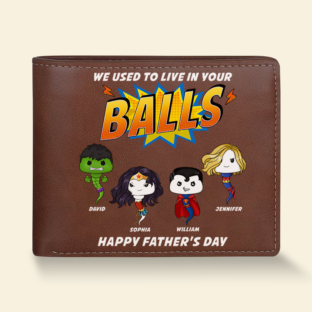 Personalized Super Dad PU Leather Wallet - Unique Father's Day Gift Leather Wallet PopCulturePrints