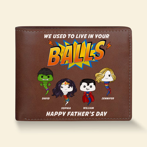Personalized Super Dad PU Leather Wallet - Unique Father's Day Gift Leather Wallet PopCulturePrints