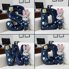 Load image into Gallery viewer, Cute Police Buddy Initial Pillow - Personalized Gift for Police Officers Pillow PopCulturePrints
