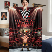 Load image into Gallery viewer, Celebrate Your Champion! Custom Arena Fighter Blanket - Perfect Gift for Wrestling Fans Blanket PopCulturePrints
