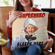 Load image into Gallery viewer, Personalized Superhero Photo Pillow - Custom Gift for Kids Pillow PopCulturePrints
