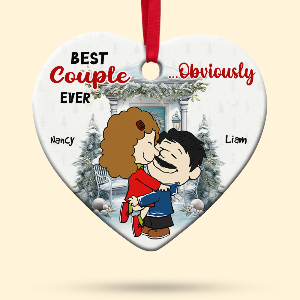Personalized Couple Christmas Ornament | Best Couple Ever | Valentine's Day Gifts Ornament PopCulturePrints