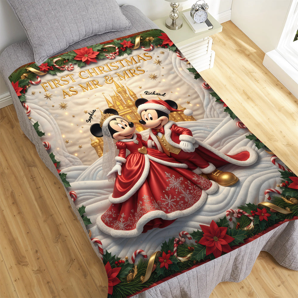 Celebrate Your First Christmas Together - Personalized Blanket for Couples Blanket PopCulturePrints