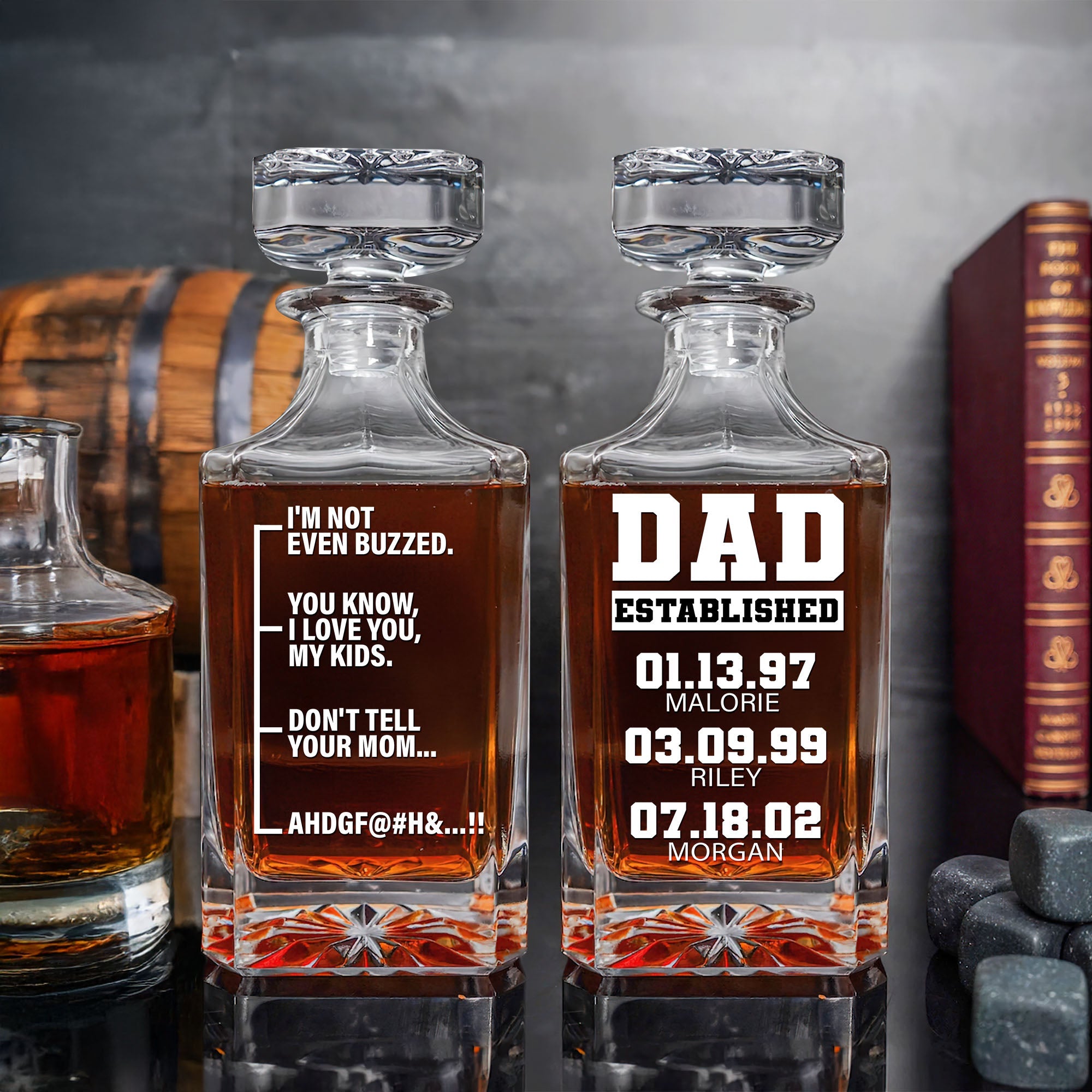 "I'm Not Even Buzzed" - Funny Whiskey Bottle Personalized Gift for Dad - Custom Gift for Dads and Grandpas Whiskey Bottle PopCulturePrints
