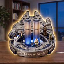 Load image into Gallery viewer, “May the Light Be With Them” - Sci Fi Space Memorial Statue Acrylic Light Box - Personalized Gifts for Fans of Space and Sci-Fi
