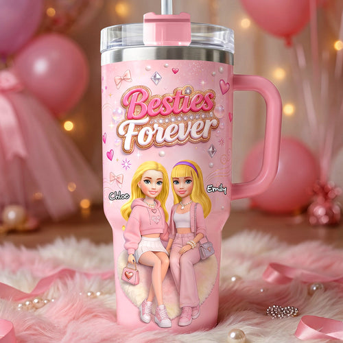 Besties Forever 40oz Tumbler - A Personalized Gift for Your Best Friends Tumbler Cup PopCulturePrints