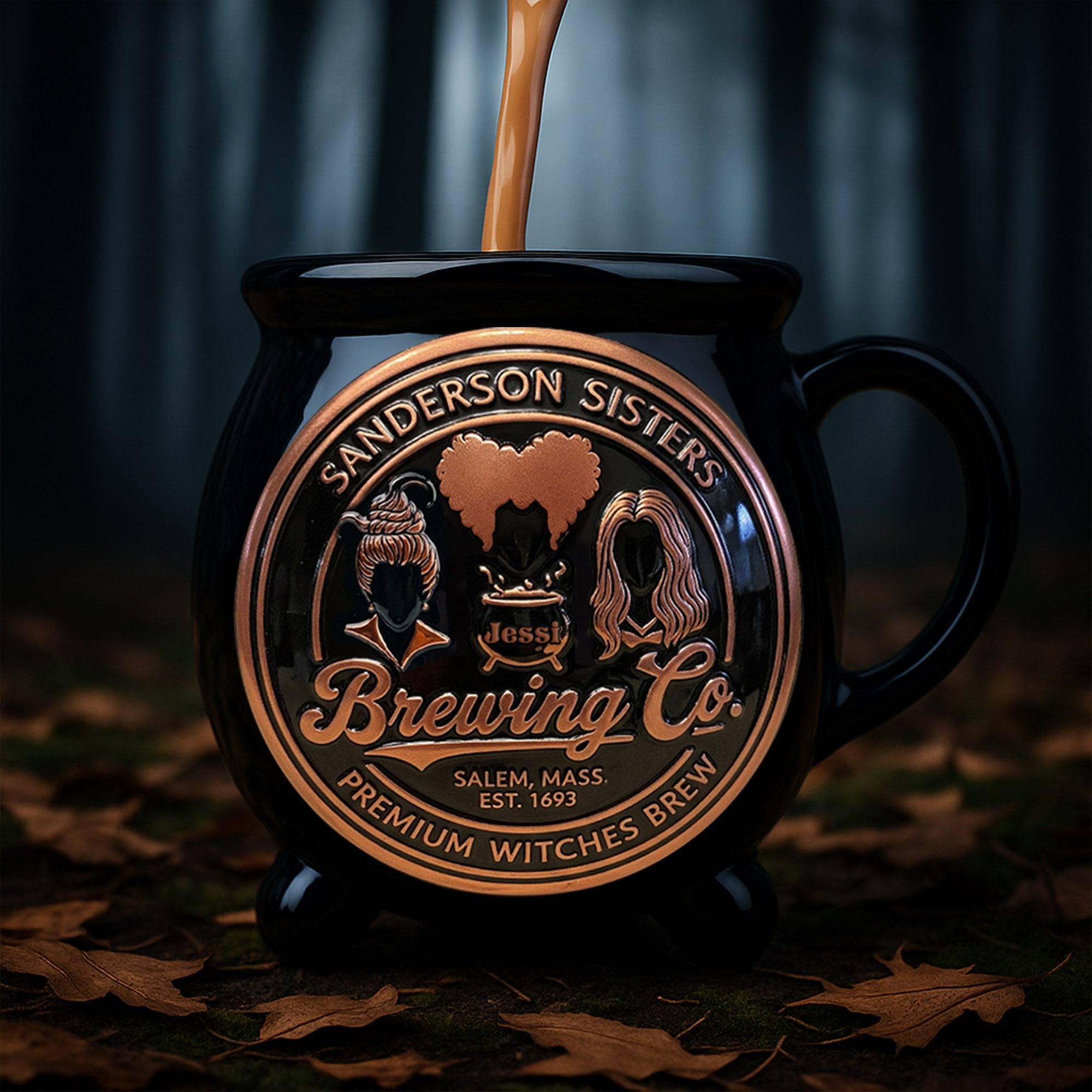 “Brew Up Some Magic” - Personalized Witch Brewing Cauldron Mug - Perfect Gift for Witch Lovers Cauldron Mug PopCulturePrints