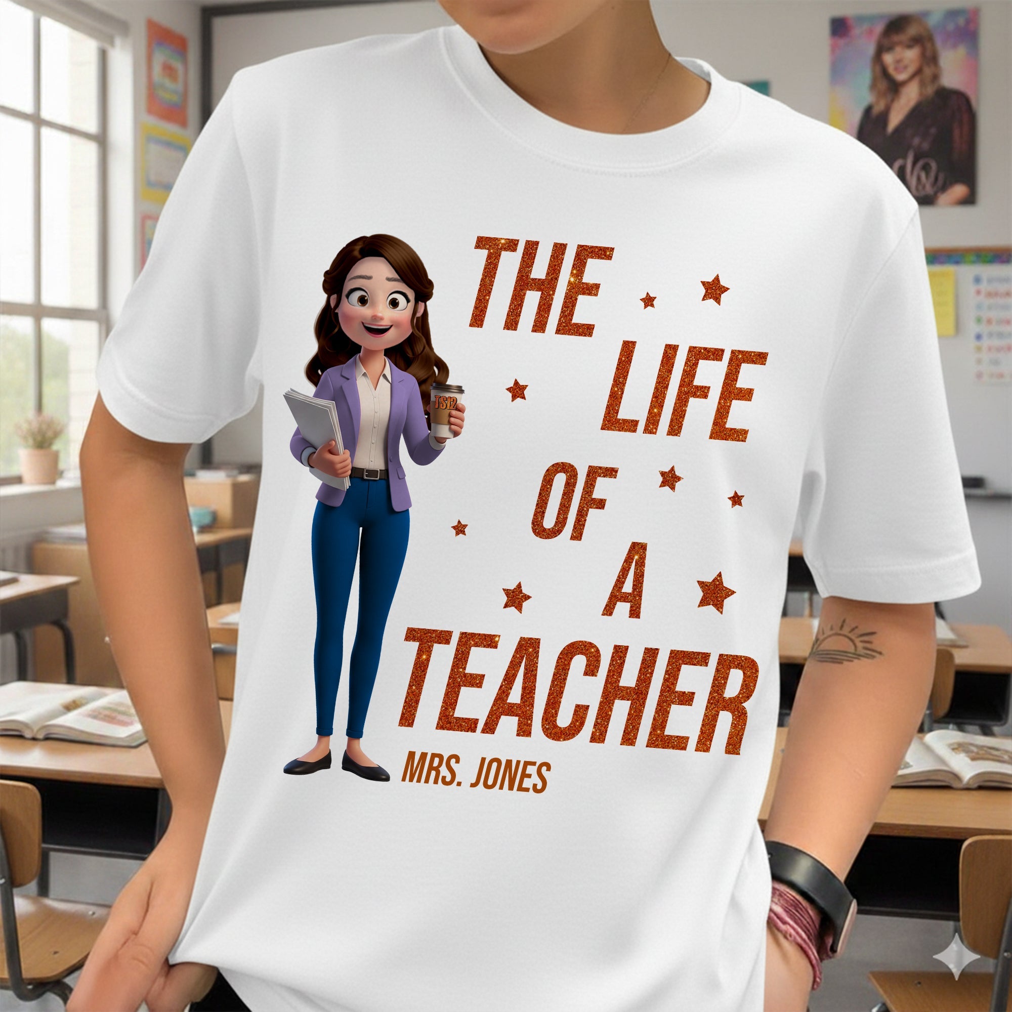 The Life of a Teacher - Personalized Back To School Shirt for Educators Shirts PopCulturePrints