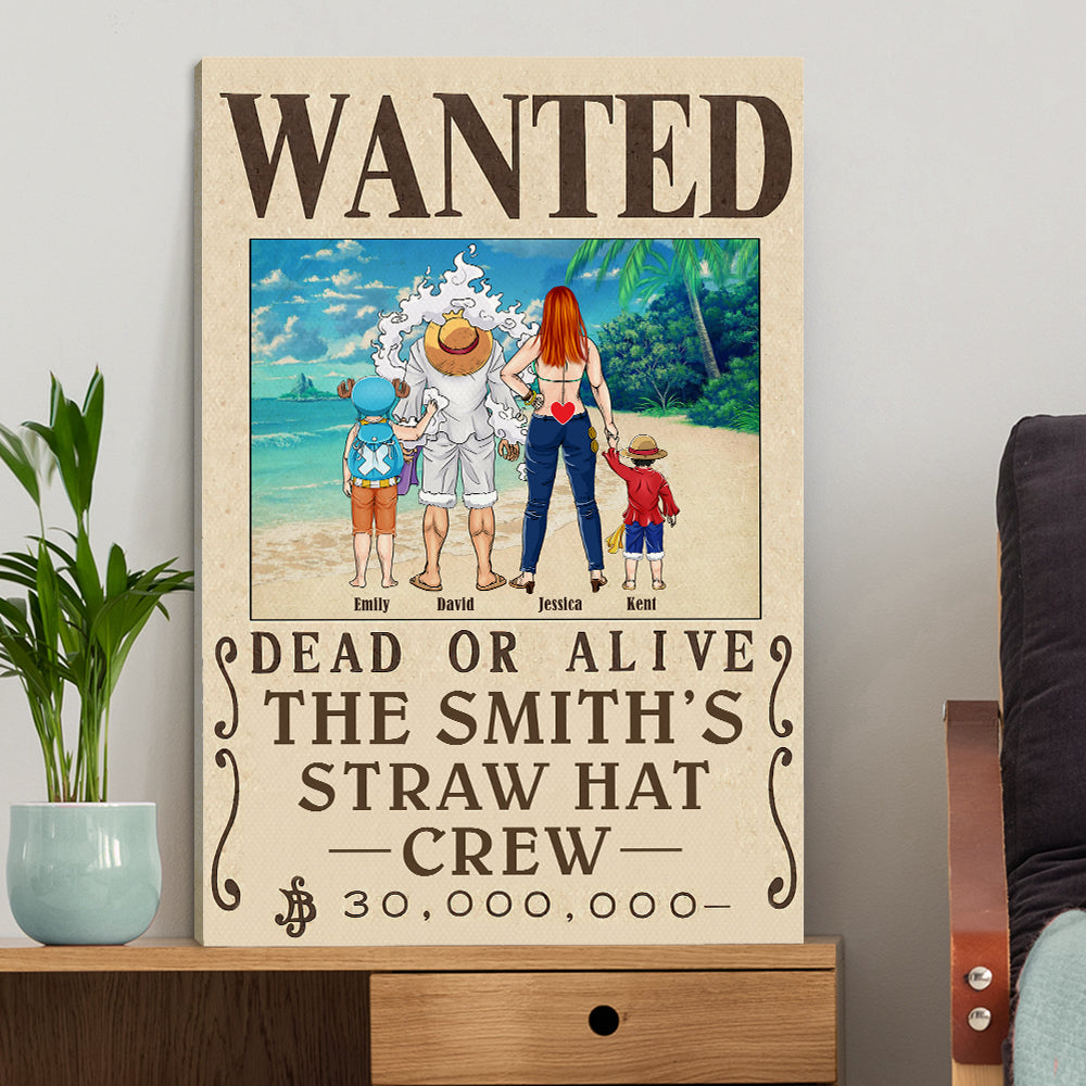 Personalized Family Wanted Poster Canvas – Straw Hat Crew Theme Poster & Canvas PopCulturePrints