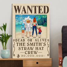 Load image into Gallery viewer, Personalized Family Wanted Poster Canvas – Straw Hat Crew Theme Poster &amp; Canvas PopCulturePrints
