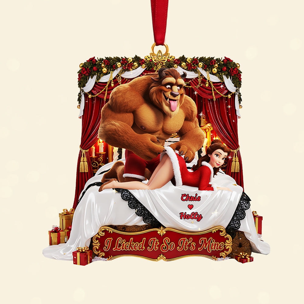 I Licked It So It's Mine - Personalized Naughty Couple Acrylic Ornament Ornament PopCulturePrints