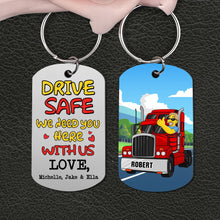 Load image into Gallery viewer, Personalized Trucker Driver Safe Keychain with Custom Charm Keychains PopCulturePrints
