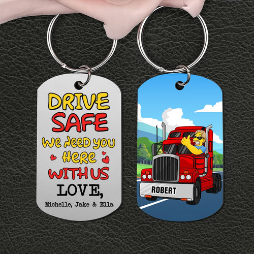 Personalized Trucker Driver Safe Keychain with Custom Charm Keychains PopCulturePrints