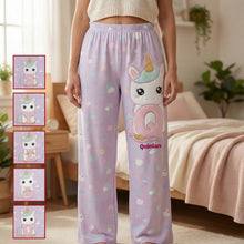 Load image into Gallery viewer, “Dream Big with Our Unicorn Alphabet Pajama Pants” - Personalized Pajama Pants, Custom Gifts for Kids, Friends &amp; Unicorn Lovers Pajama Pant PopCulturePrints
