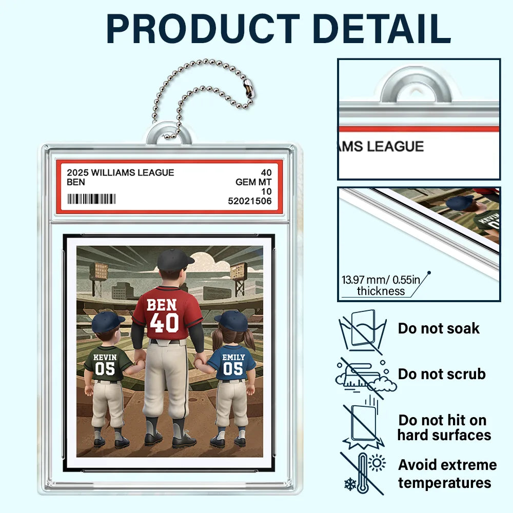 "Scoring You As Our Dad - A Home Run Gift!" - Personalized Acrylic Car Hanger for Dad, Grandpa & Sports Lovers Acrylic Car Hanger PopCulturePrints