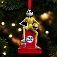 Load image into Gallery viewer, &quot;Celebrate the Game with a Smile!&quot; - Personalized Rivalry Skeleton Ornament - Custom Gift for Sports Lovers Ornament PopCulturePrints

