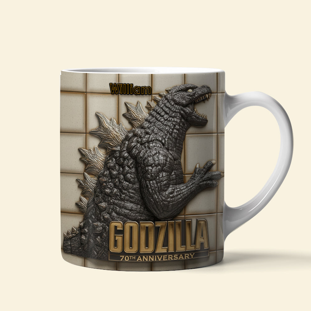 “Roar of the King: Celebrate 70 Years of Godzilla” - Giant Creature Coffee Mug, Personalized Gift for Fans Coffee Mug PopCulturePrints