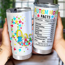 Load image into Gallery viewer, Supportive Mom Facts - Personalized Tumbler for Autism Moms Tumbler Cup PopCulturePrints
