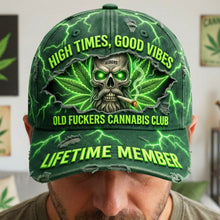 Load image into Gallery viewer, High Times, Good Vibes - Personalized Classic Cap for Stoner Lovers Caps PopCulturePrints
