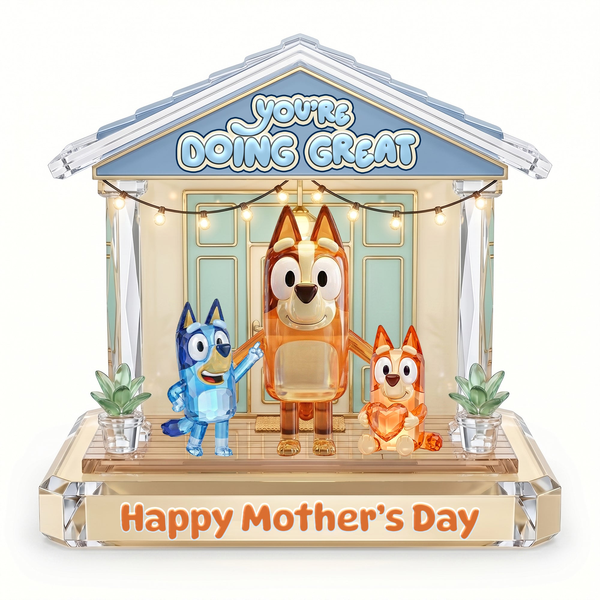 “For the Best Mom in the Wild” - Predator Mom and Cubs Acrylic Plaque - Personalized Gift for Moms and Grandmas Light Box PopCulturePrints