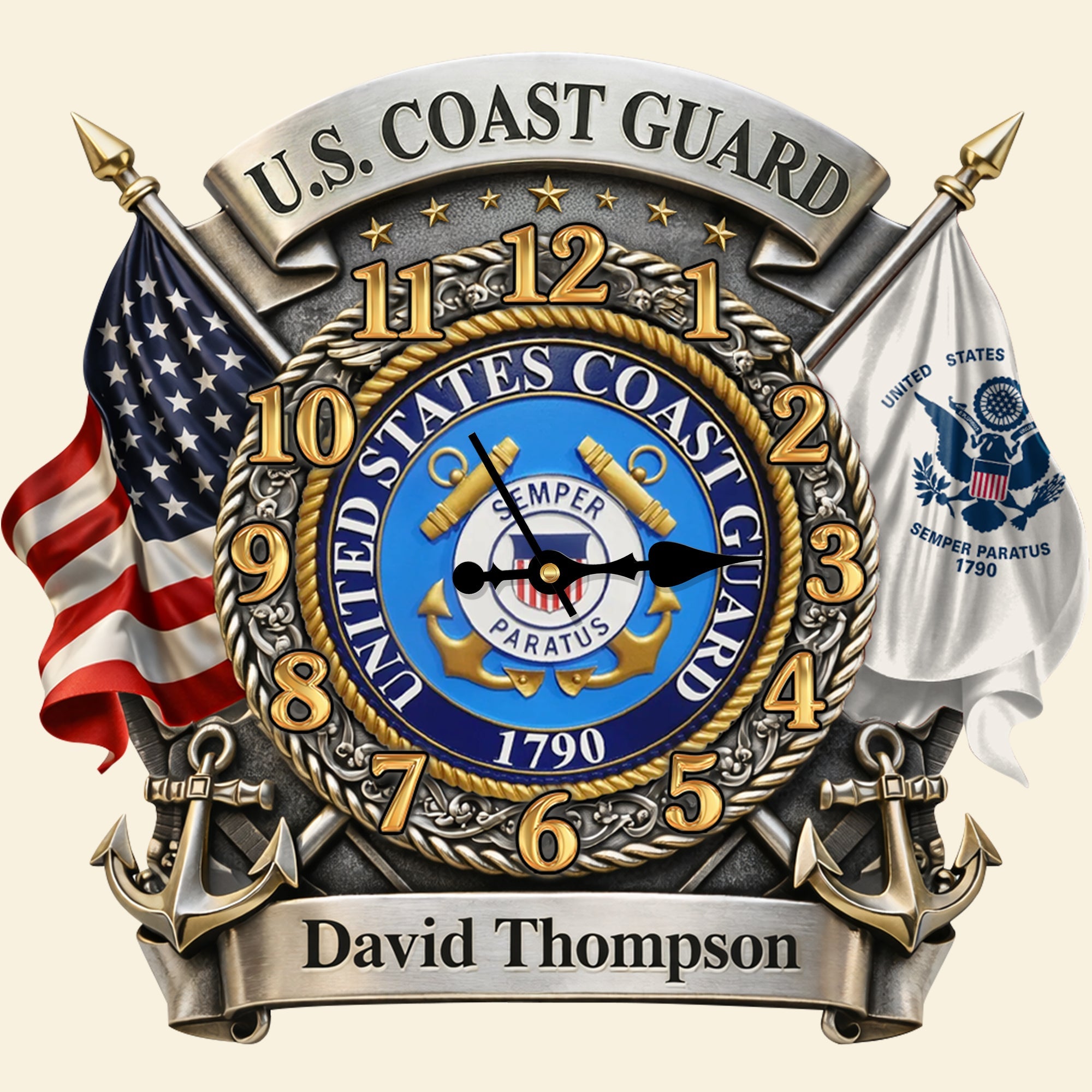 Honor The Past - Custom Veteran Wall Clock - Perfect Gift for Military Heroes Hanging Wall Clock PopCulturePrints