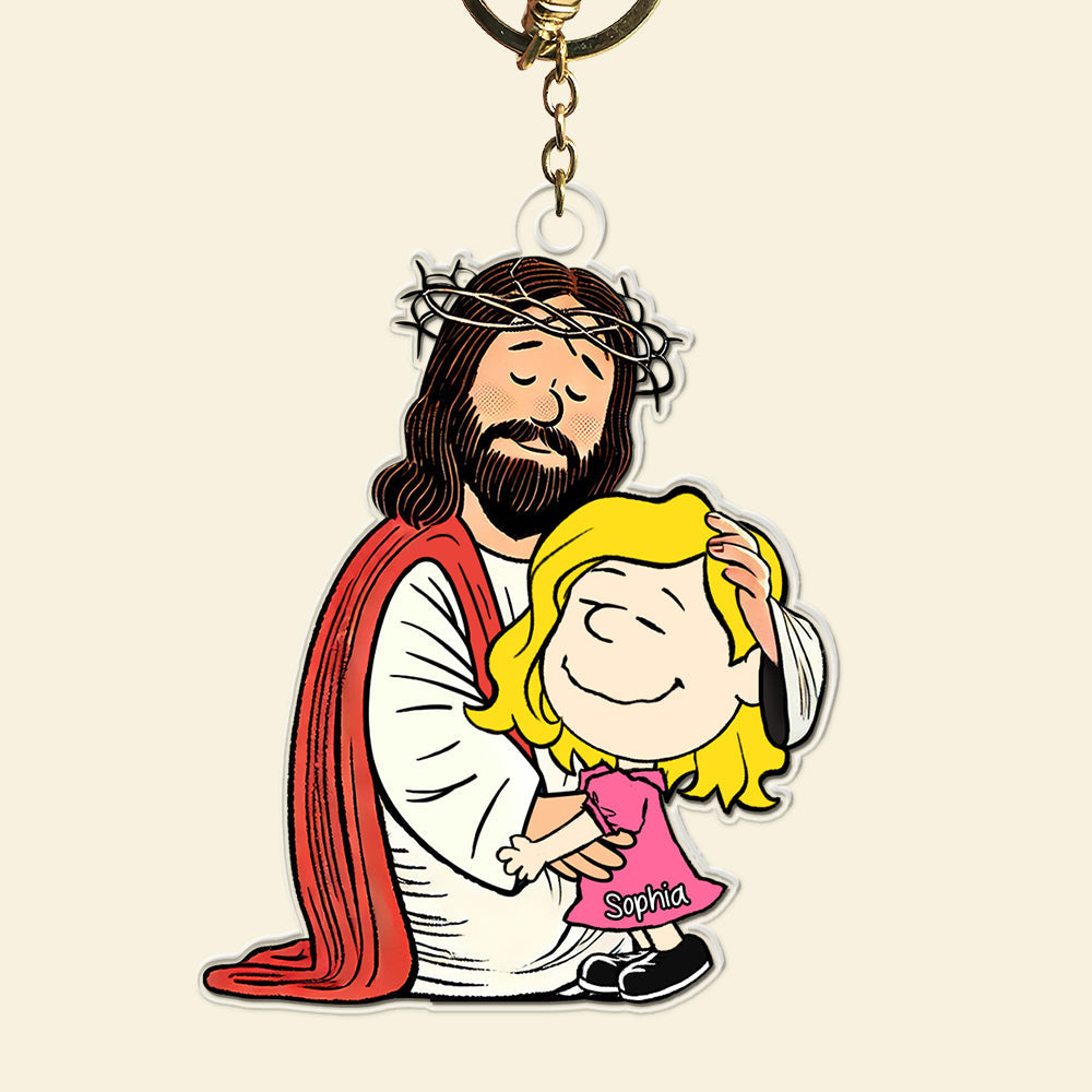 Personalized Jesus Love Keychain Gift for Christians Keychains PopCulturePrints
