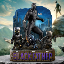 Load image into Gallery viewer, &quot;Heroes of Family&quot;, Personalized Black Father Plaque - Unique Gift for Dad, Grandpa, and More Shaped Plaques PopCulturePrints
