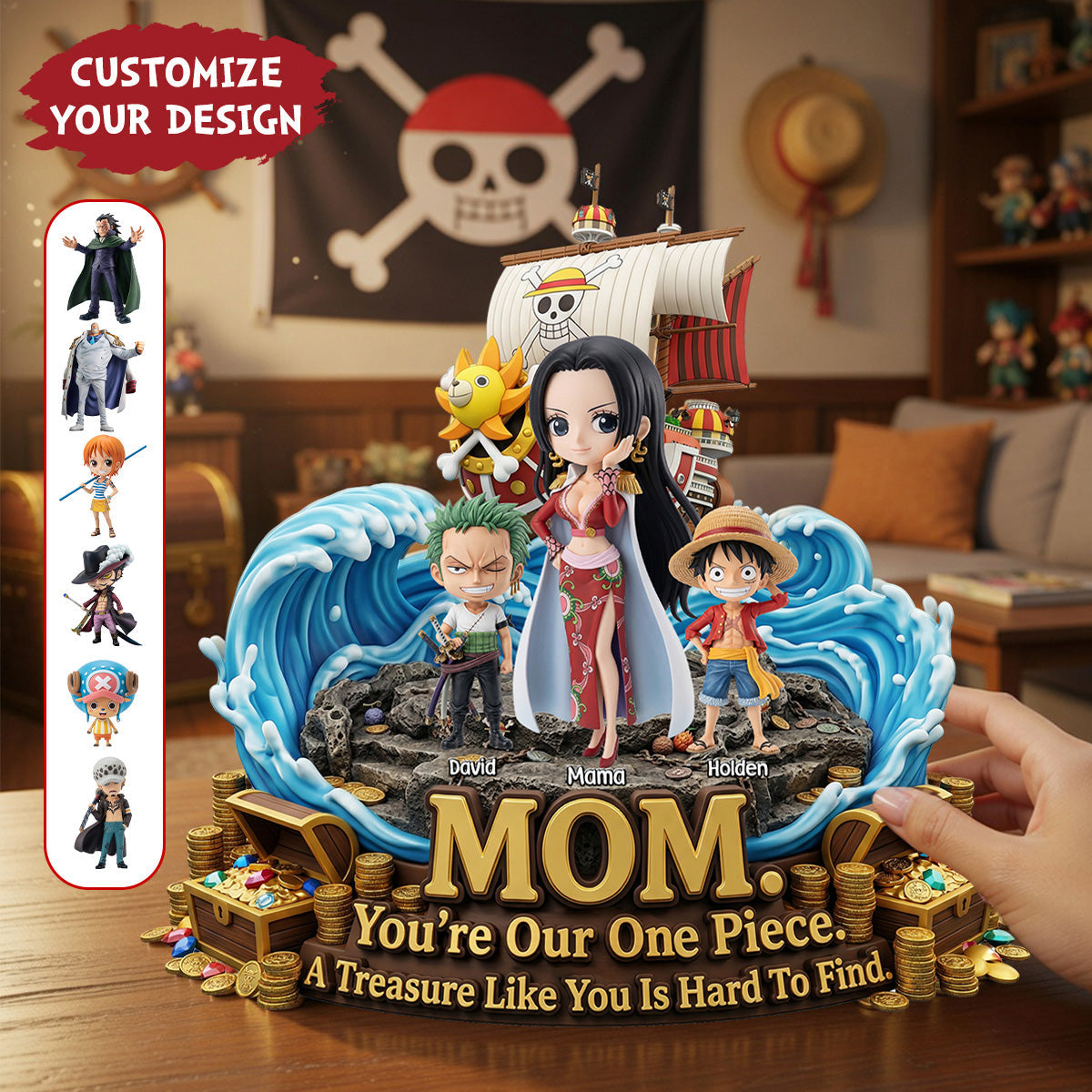 Mom, You're Our One Piece - Personalized Sea Adventure Acrylic Plaque | Gift for Mom, Grandma & Loved Ones Shaped Plaques PopCulturePrints
