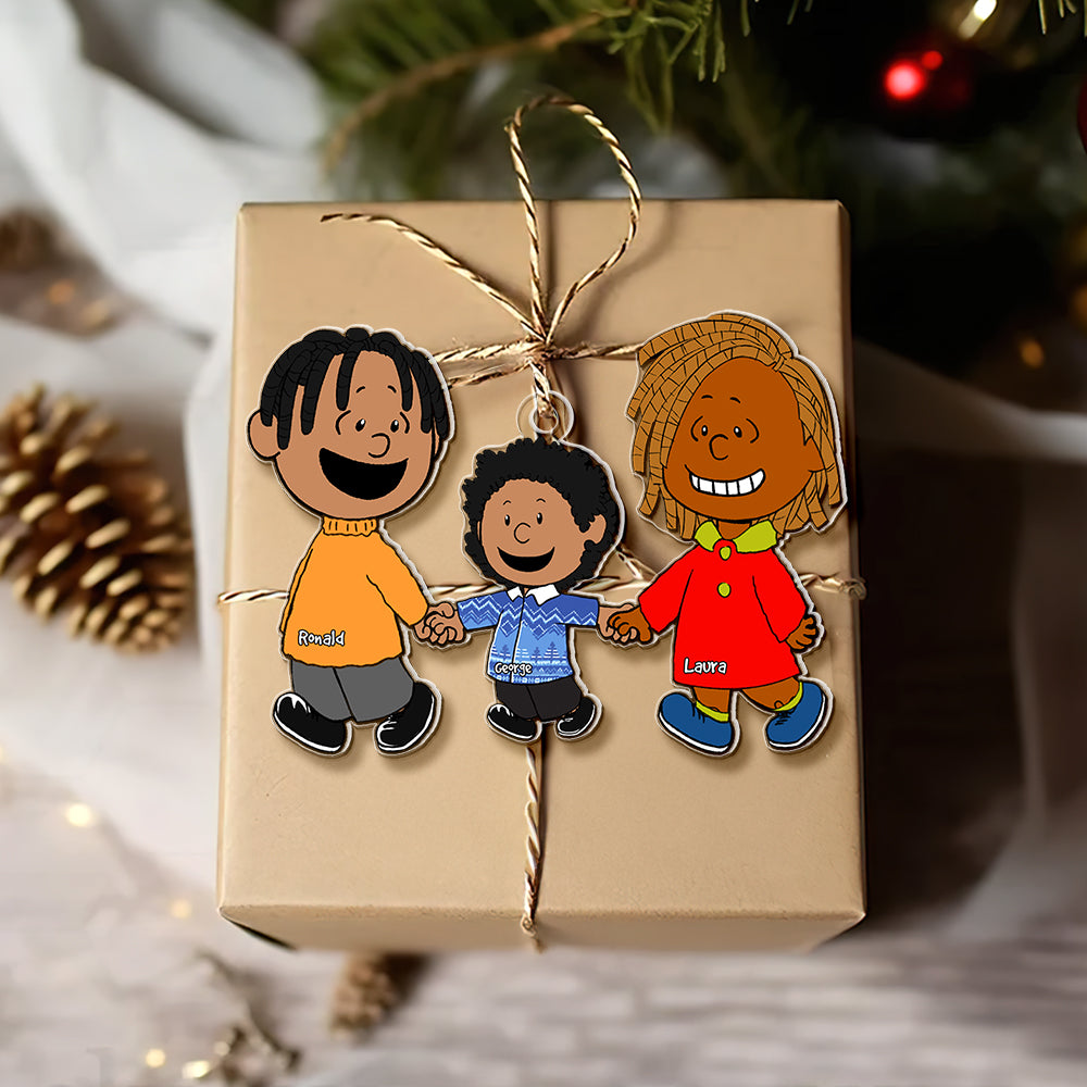 Customized Family Christmas Ornament - Cartoon Style