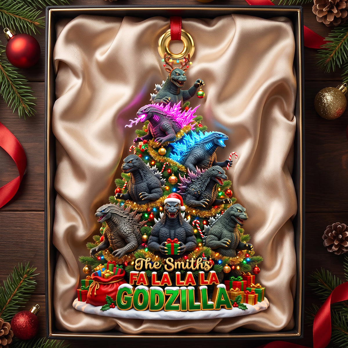 Celebrate This Holiday Season with a Personalized Giant Monster Ornament - The Perfect Gift for Godzilla Fans!