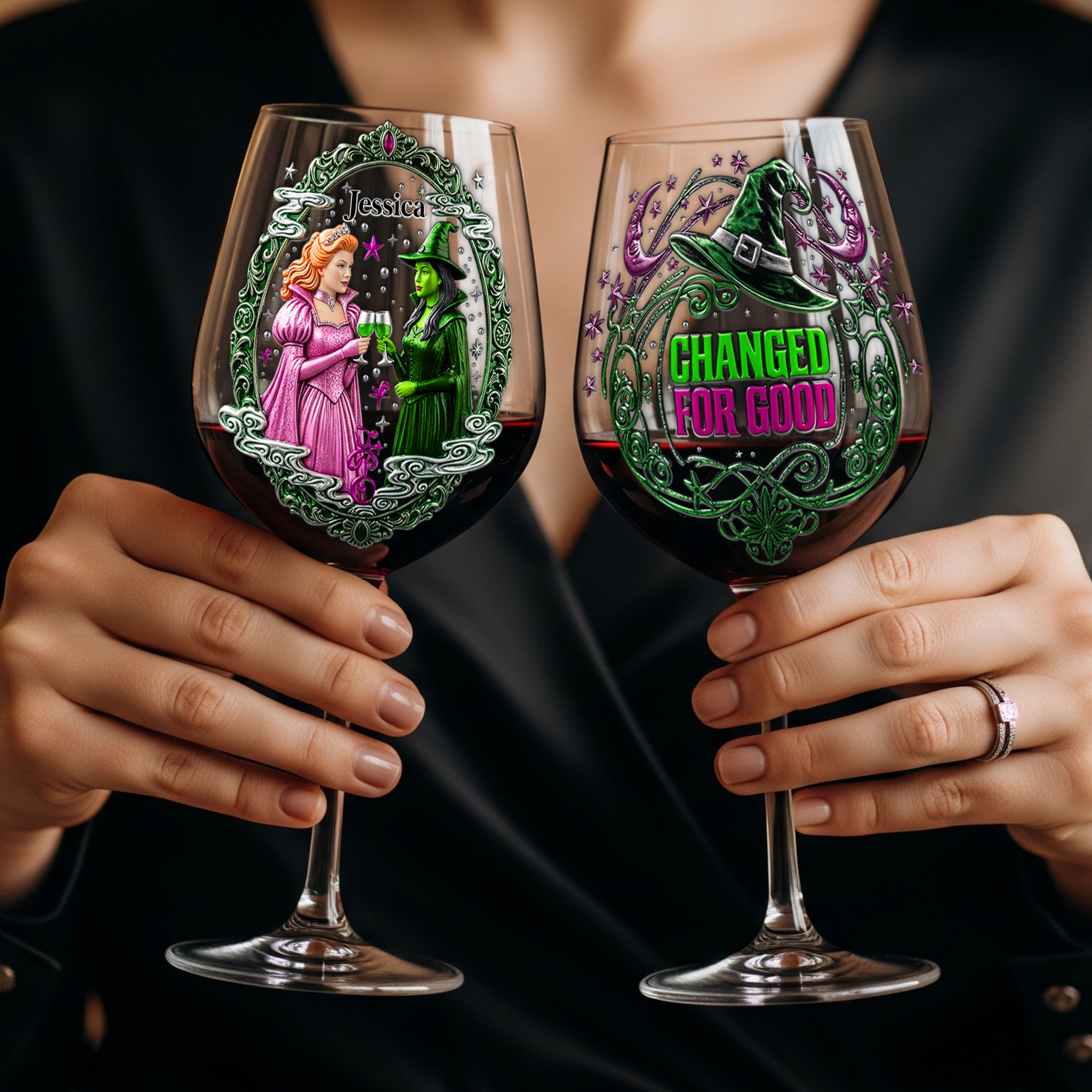 “Change For Good” - Personalized Drinking Glass - Perfect Gift for Friends & Fans Wine Glass PopCulturePrints