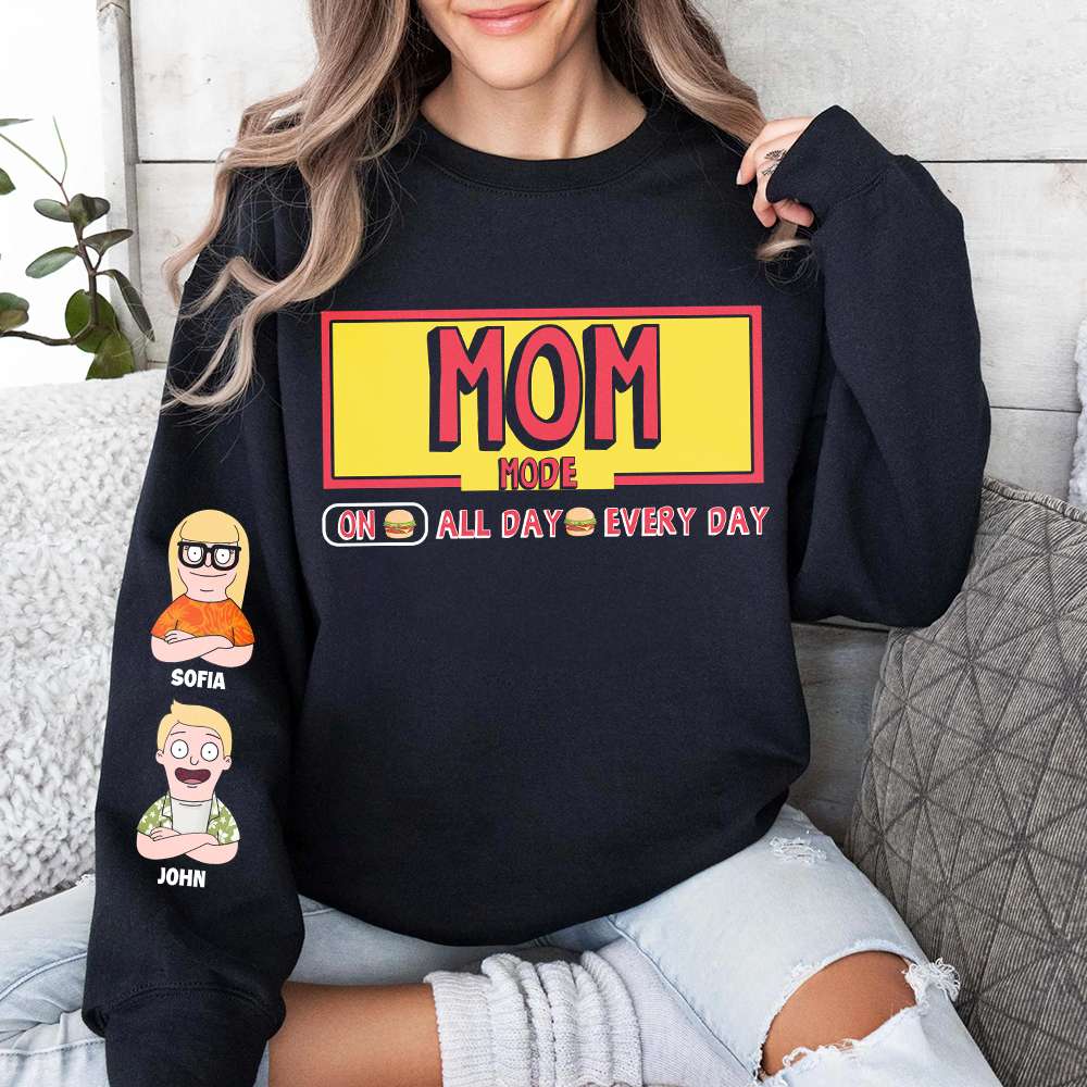 Mom Mode On - Personalized Sweatshirt for Mother's Day AOP Products PopCulturePrints